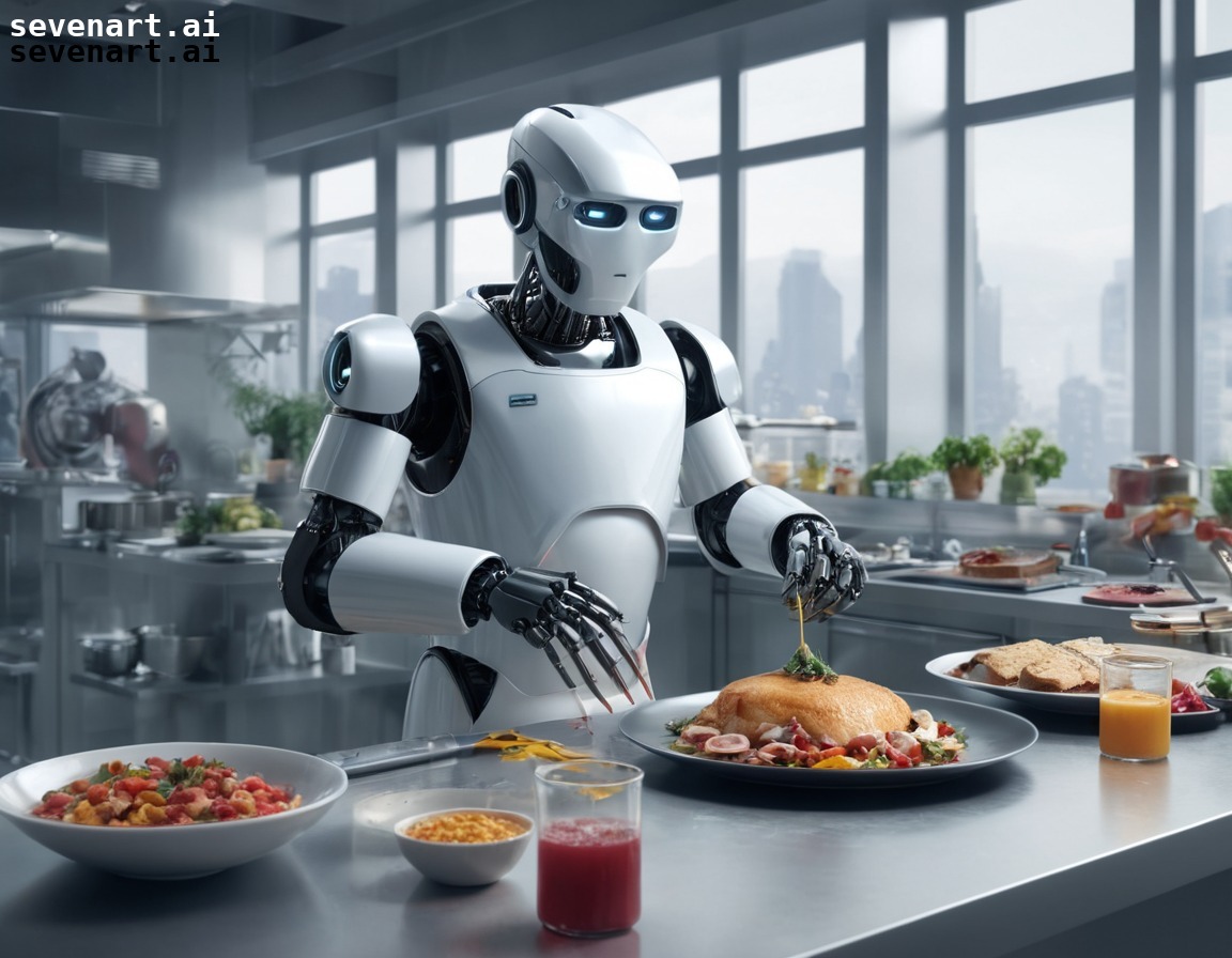 robot, chef, high-tech, kitchen, feast, robots