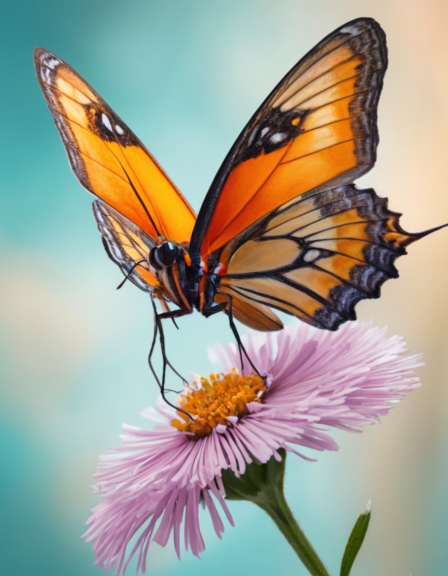 nature, close-up, butterfly, flower, vibrant