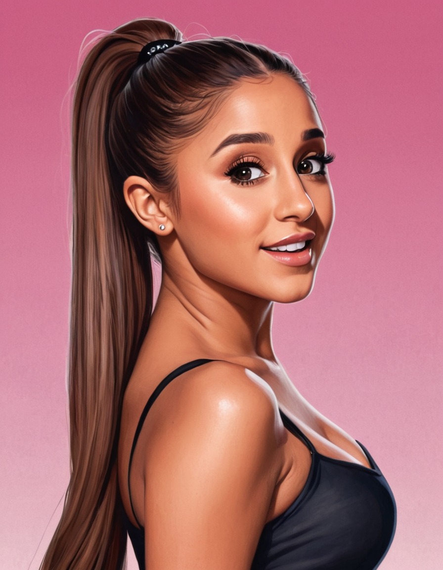 ariana grande, pop culture, celebrity portrait, humor, art, music, singer