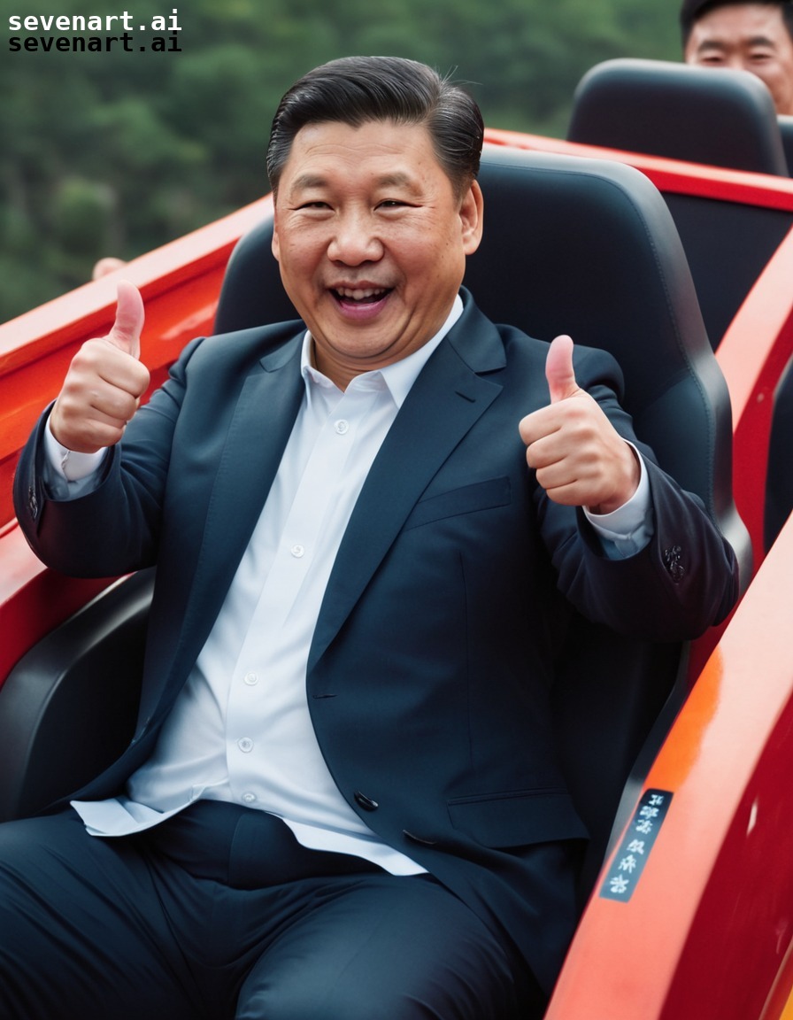 xi jinping, rollercoaster, thumbs-up, thrill ride, fun, china