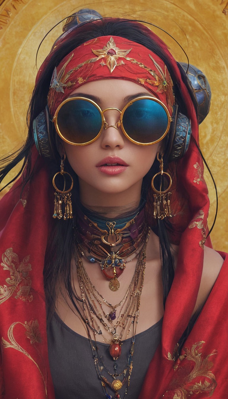 character, coolgirl, desing, girl, headphones, pirate, pirategirl, piratewoman, red, sunglasses, art