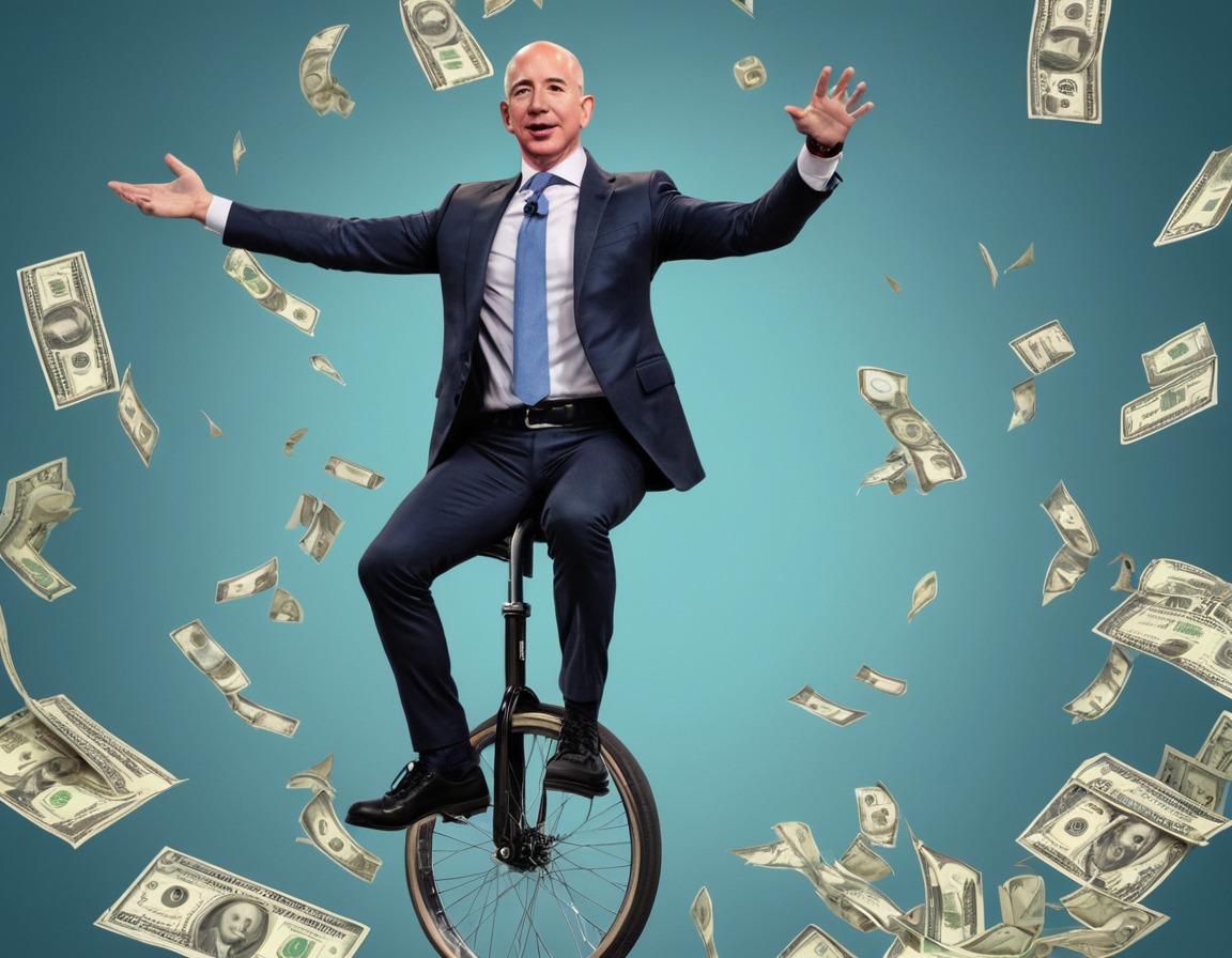 money, juggling, unicycle, billionaire, humor, jeff bezos, amazon