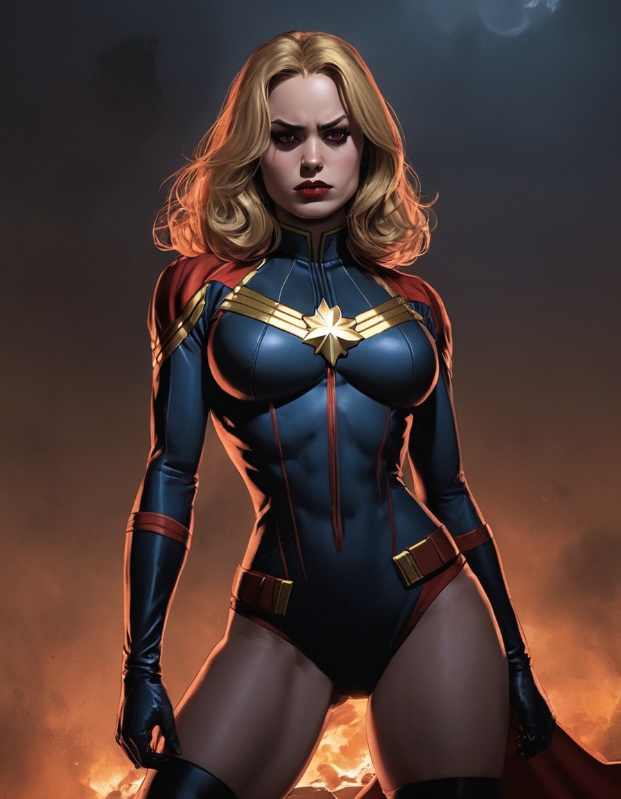 vampire, captain marvel (marvel comics), transformation, superhero, marvel comics