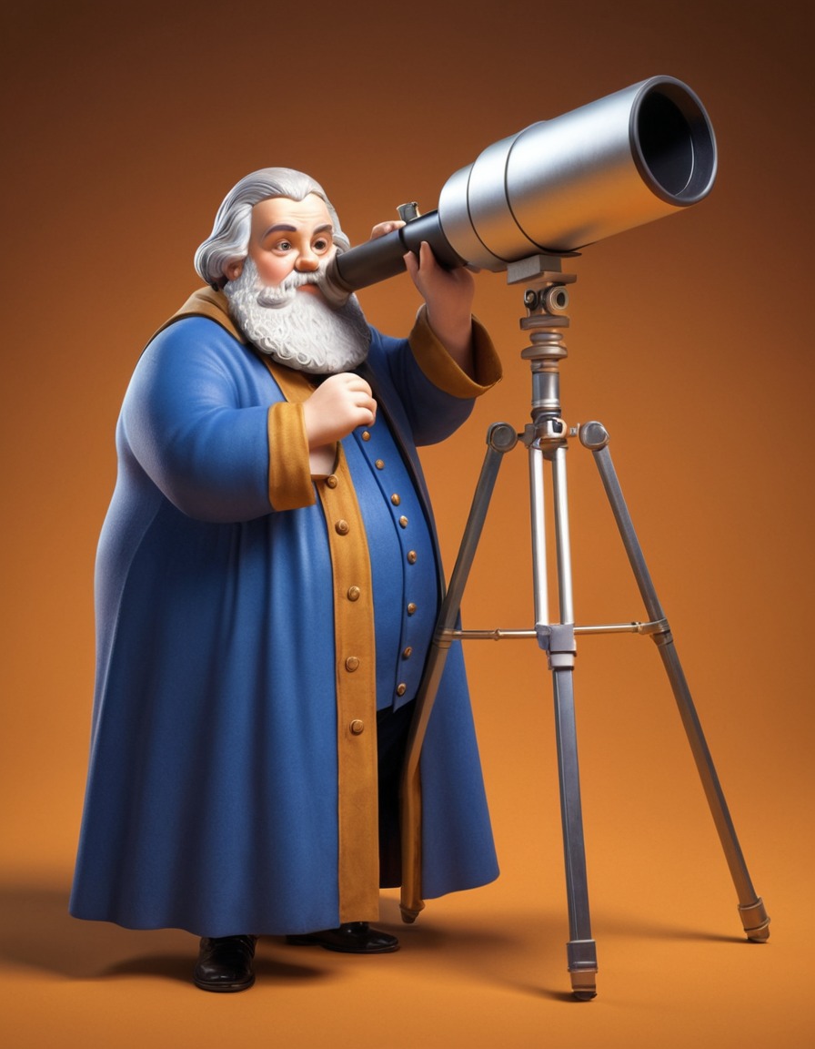 galileo galilei, overweight, humor, telescope, scientist, renaissance era, fat