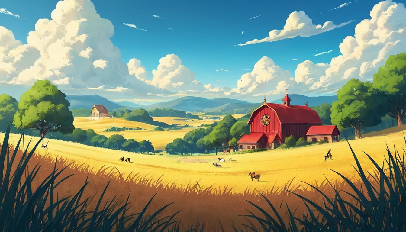 digitalart, cartoon, wallpaper, conceptart, landscapepainting, pixelart, digitalpainting, architecture, sky, dailydeviation, farm, dailychallenges