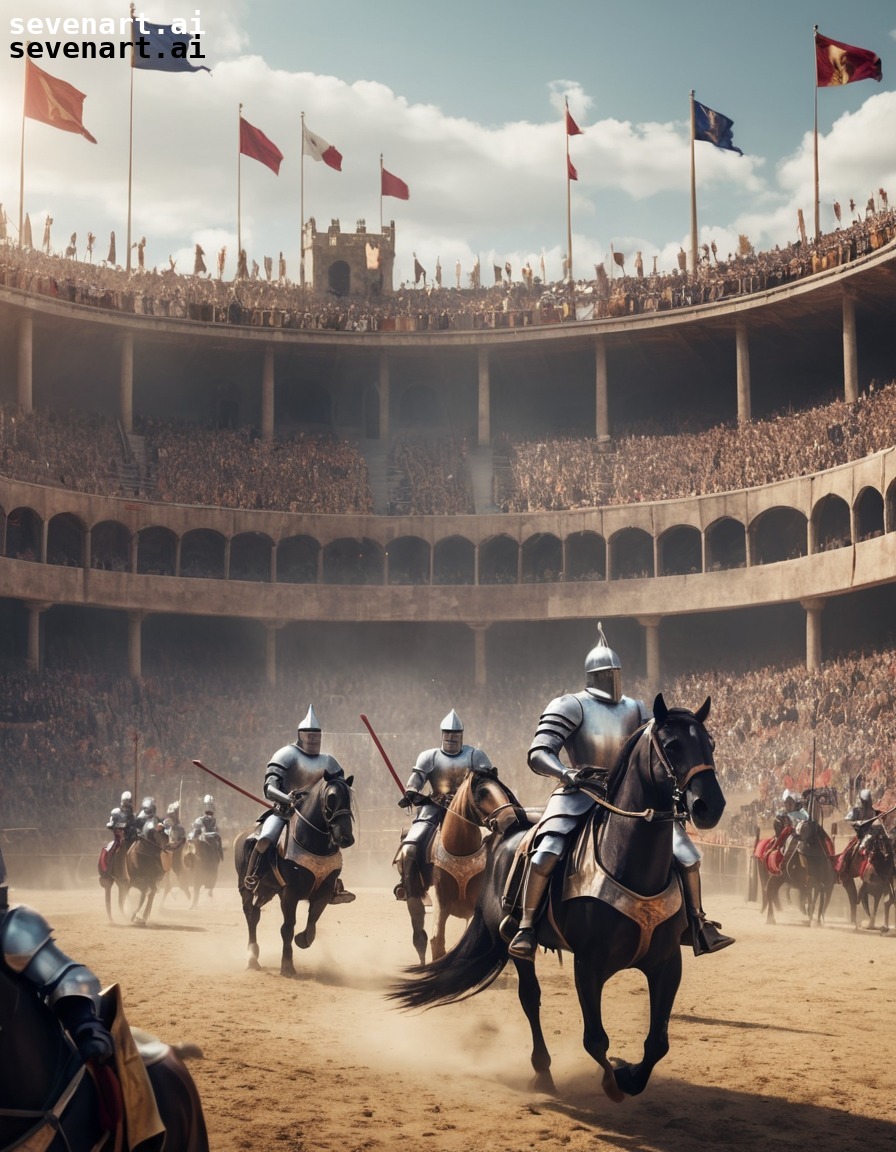 medieval, jousting, knights, tournament, stadium, middle ages