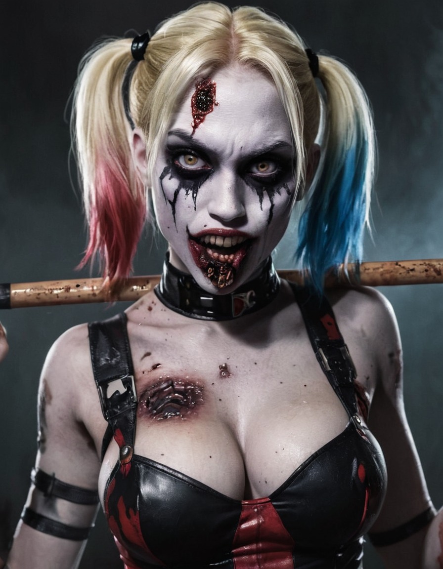 zombie, harley quinn, dc comics, undead, superhero, comic character