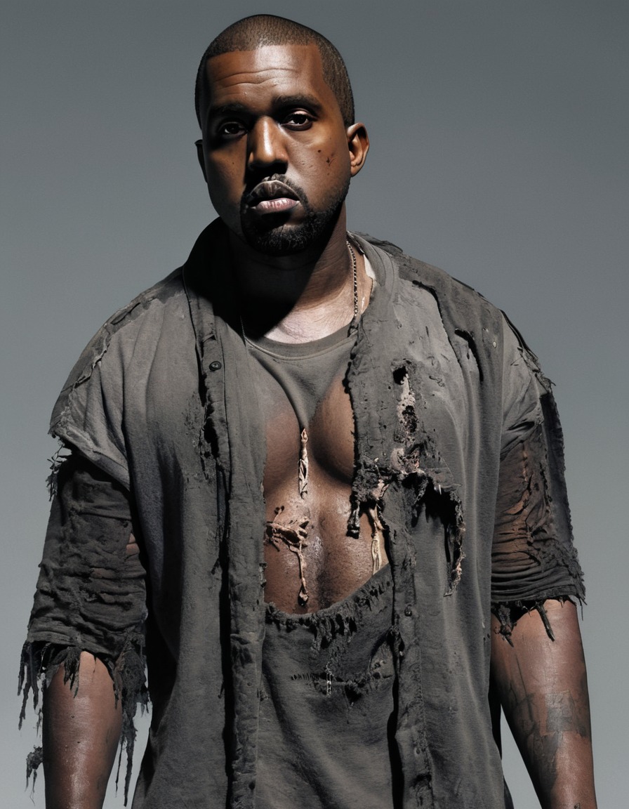 kanye west, zombie, decay, tattered clothing, pale skin, horror, celebrities