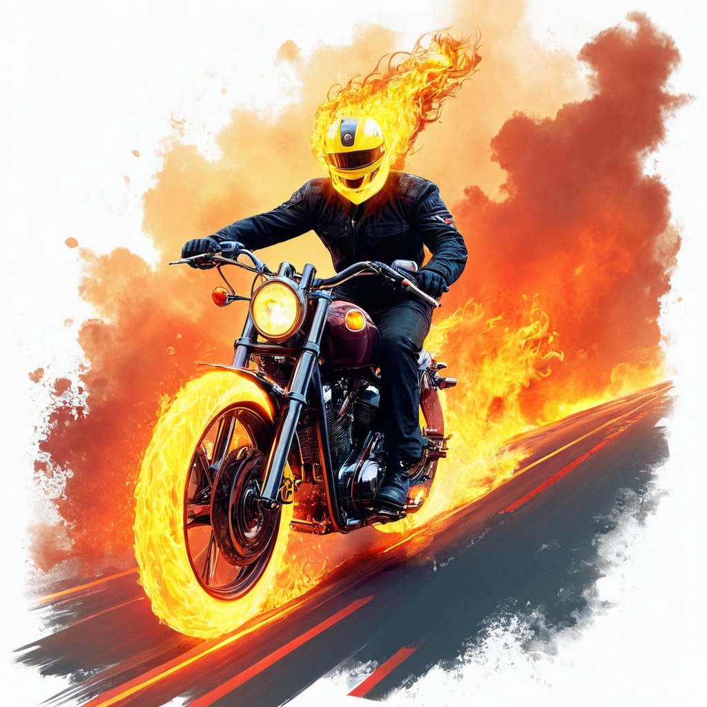 digitalart, characterdesign, motorcycle, characterillustration, highwaytohell