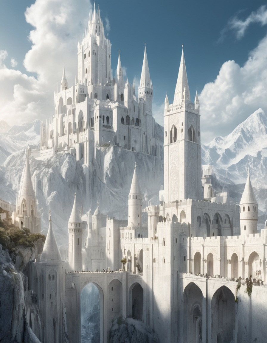 fantasy, architecture, cityscape, gondor, majestic, john tolkien, tolkien