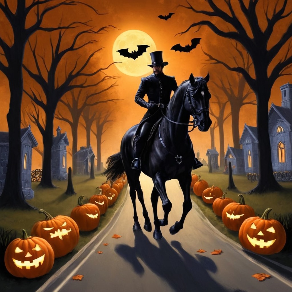 digitalart, spooky, halloween, cemetery, horror, horse, gothic, digitalpainting, witch, vampire, spirit, cowboy, pumpkinspice