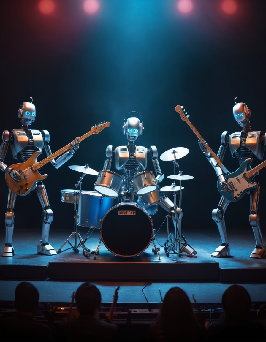 music, robot, technology, concert, futuristic, robots