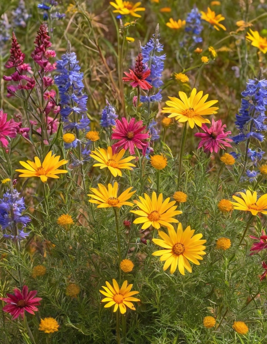 wildflowers, nature, colorful, unique shapes, textures