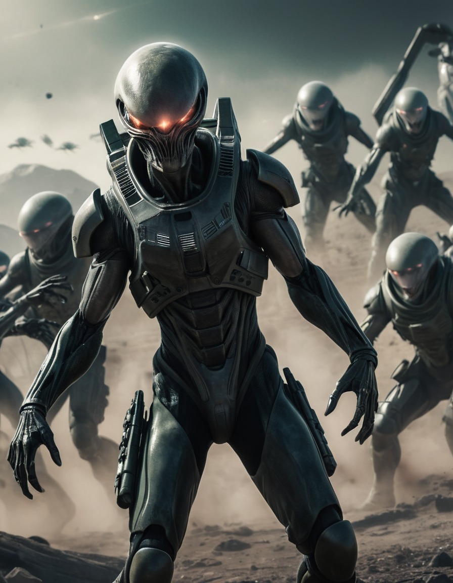 alien, soldier, battle gear, capture, humans, aliens, three body problem, trisolaran