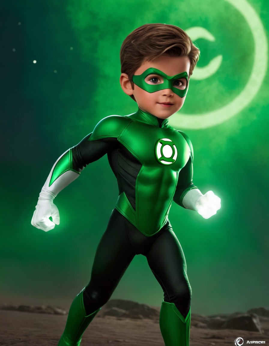 green lantern, childhood, superhero, dc comics, emerald energy, hal jordan