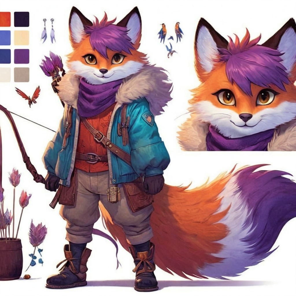 characterdesign, adoptable, referencesheet, fox, adopt, anime, character, drink, fakemon, fantasy, furry, gun, monster, pokemon, sword, weapon