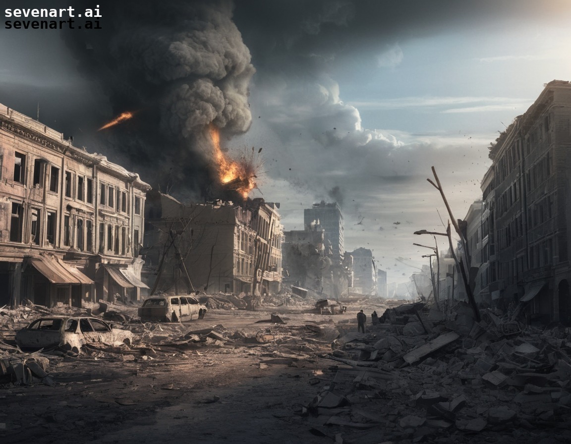 war, destruction, cityscape, ruins, devastation