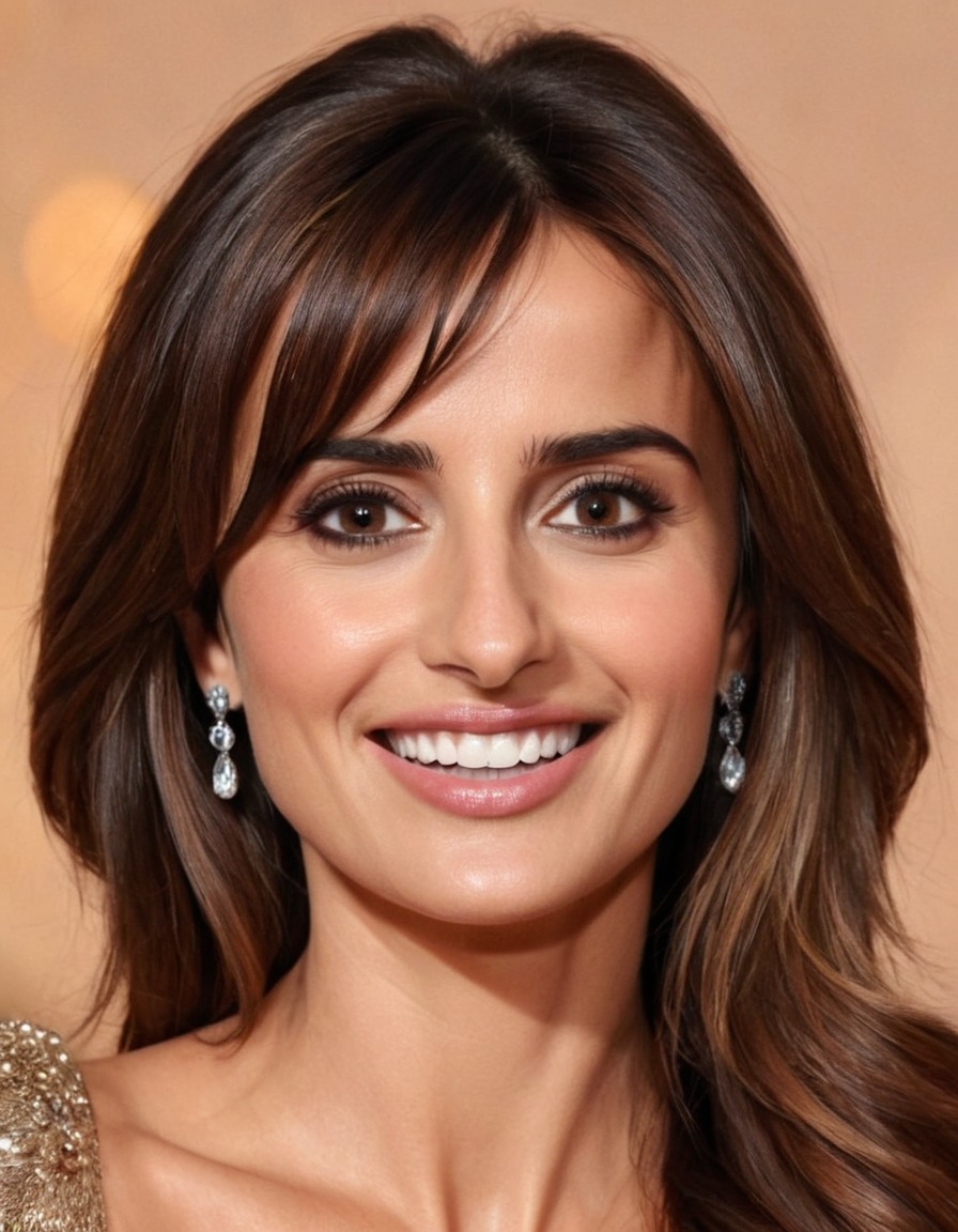 penélope cruz, actress, big nose, smile, forehead, eyes, fun