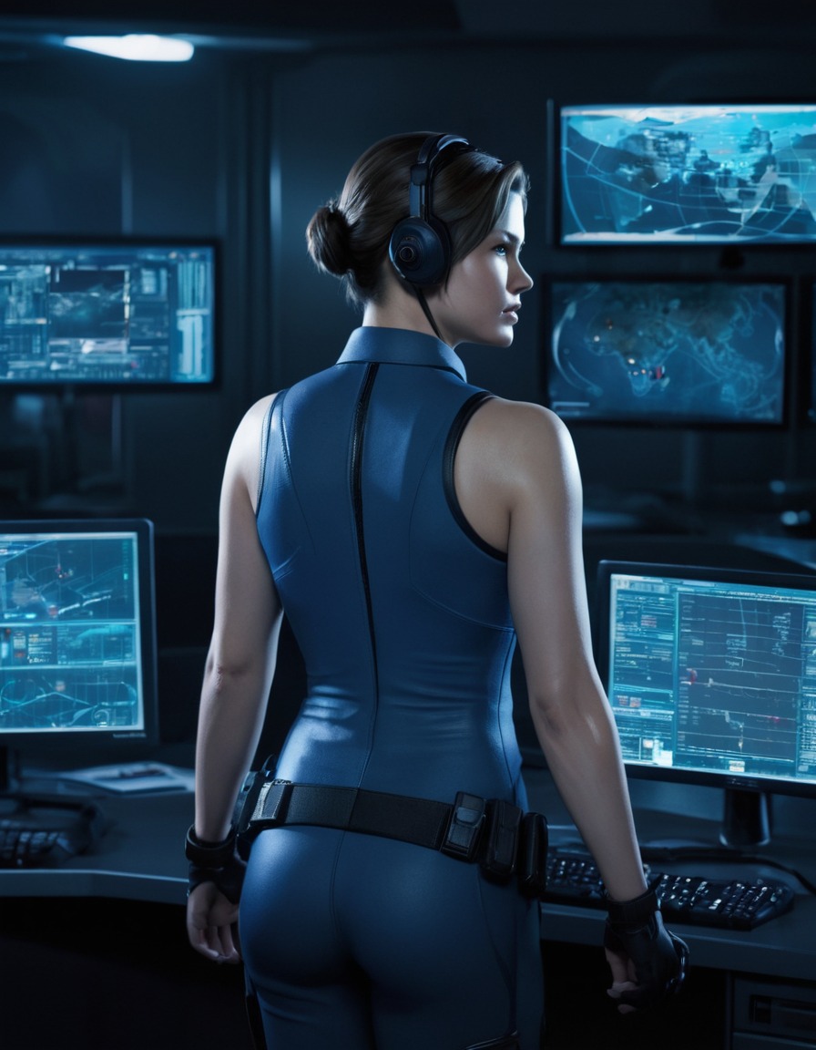 video game, character, technology, command center, data analysis, games, girls from games