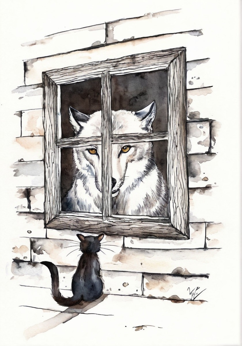 cat, dog, death, ghost, painting, stories, virginia, west, white, window, wolf