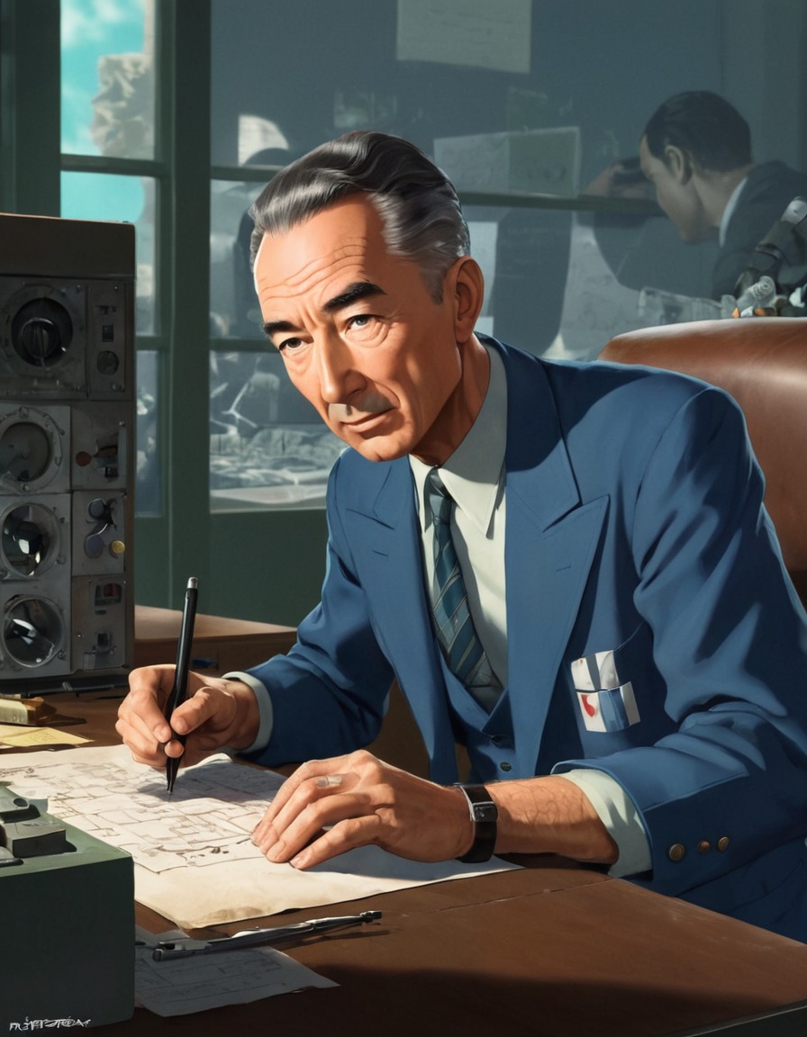 robert oppenheimer, manhattan project, scientist, nuclear physics, anime