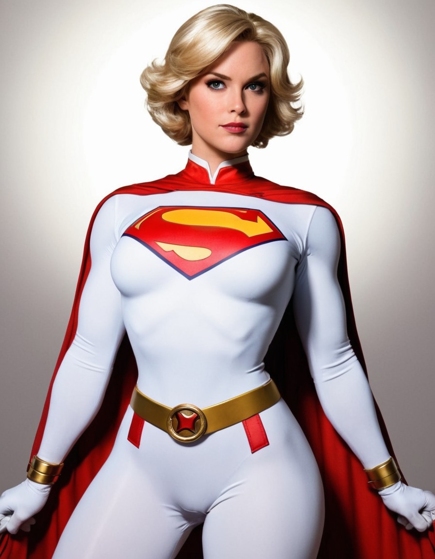 power girl, dc comics, superhero, cosplay, confident pose, sexy, painted