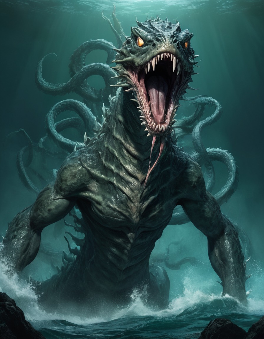 mythology, greek mythology, hydra, sea monster, hydra's lair, lernaean hydra, hercules