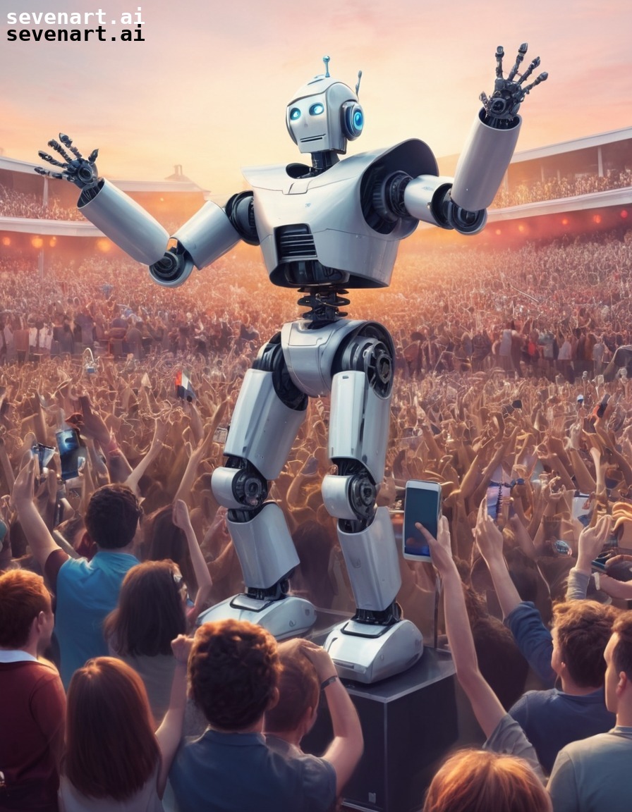 robot, band, concert, music, fans, robots