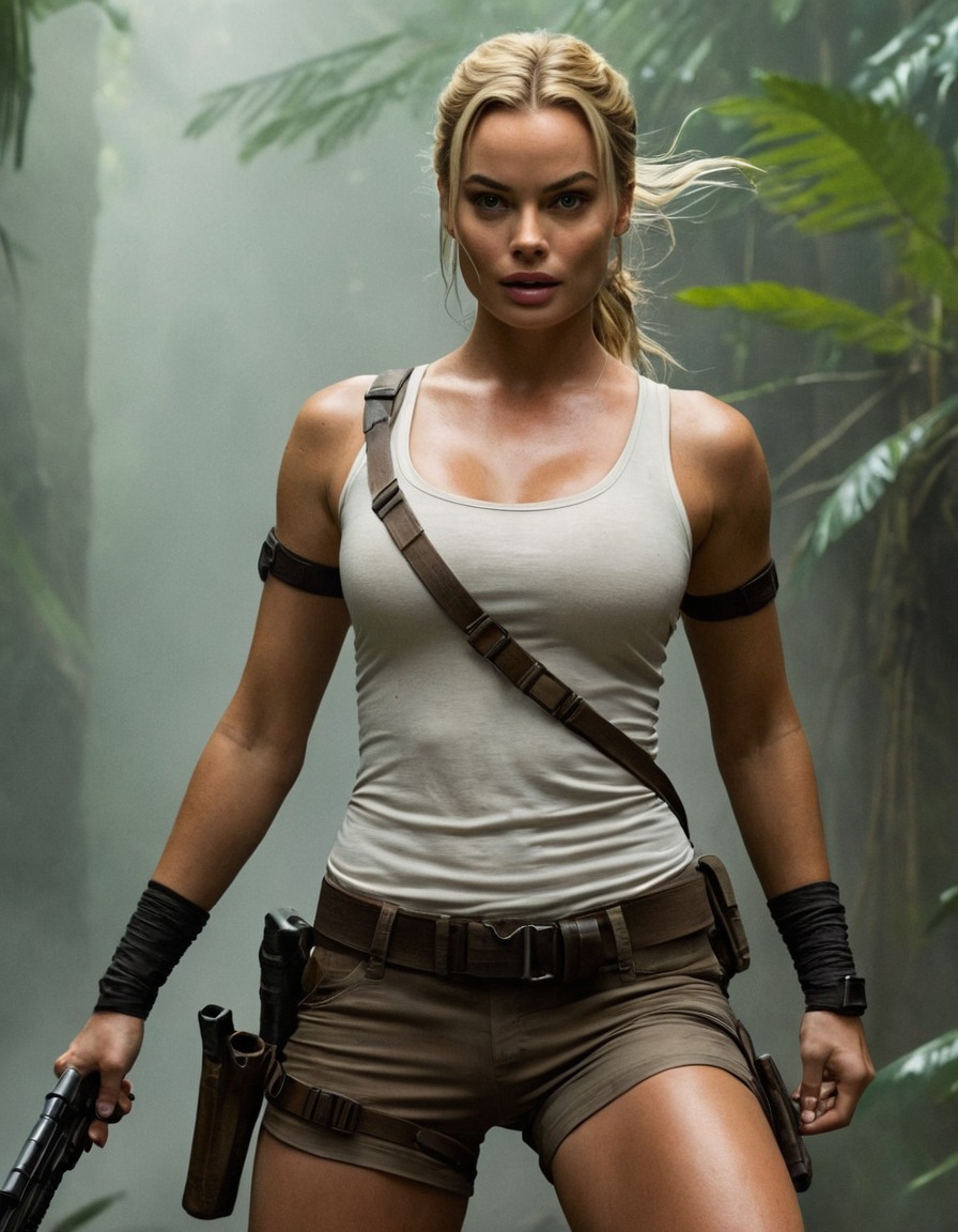 margot robbie, lara croft, action, actress, movie, character, heroine