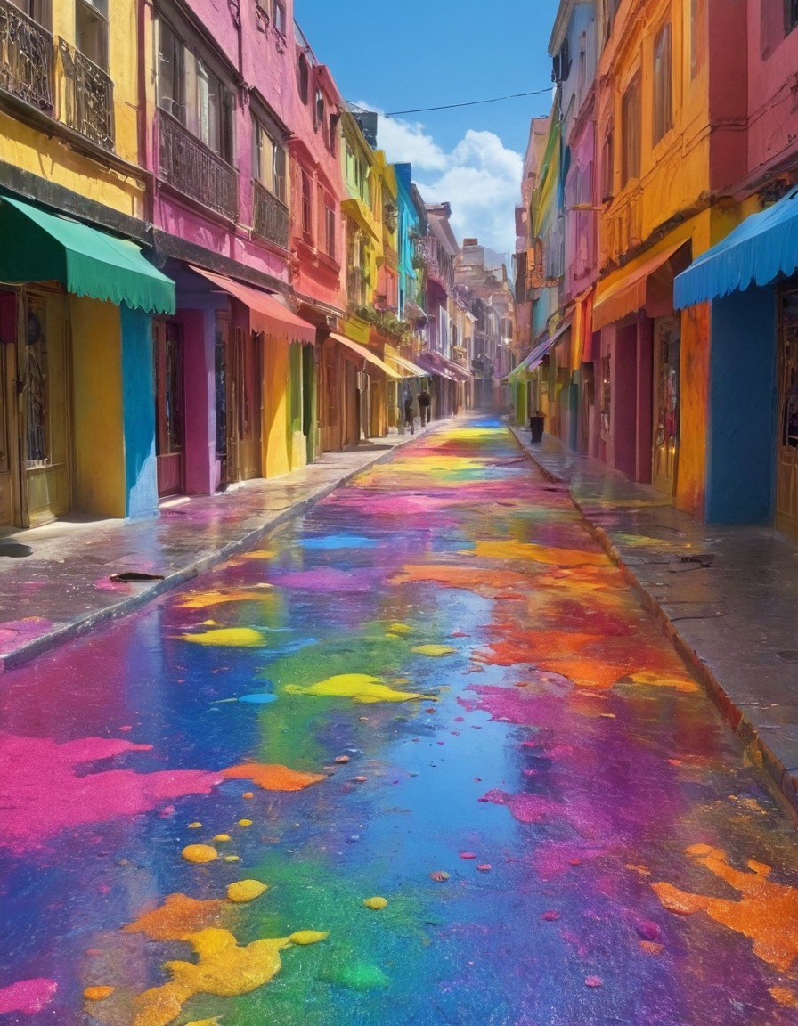 rainbow colors, street art, abstract, urban environment, vibrant, public display, artistic expression