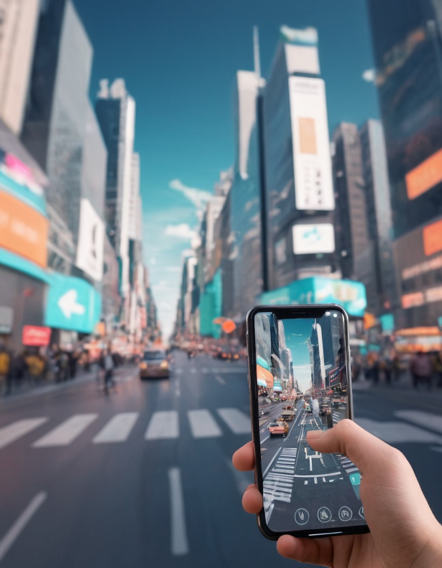 technology, augmented reality, city life, navigation, wearable device