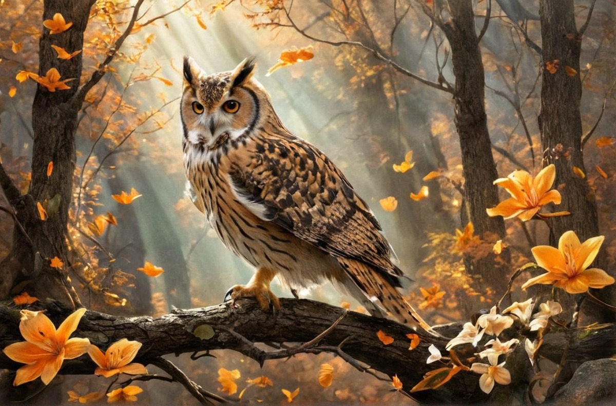 forest, bird, owl, pawsandclaws, осенний