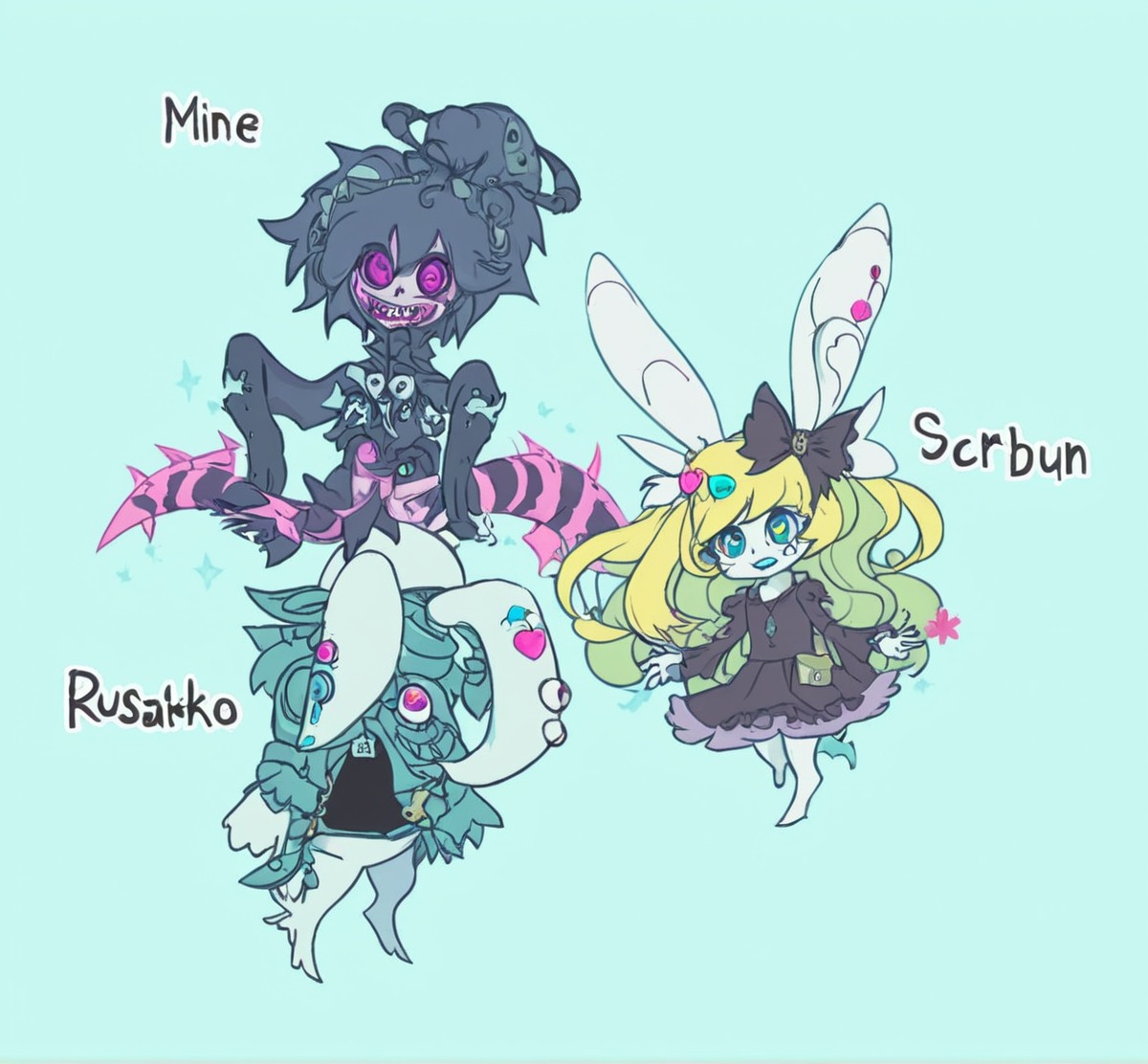 chibi, bunny, digitalart, rabbit, character, furry, tiger