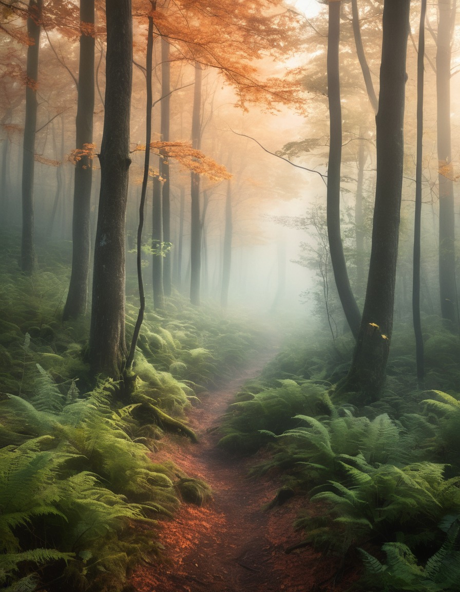 nature, fog, mystical, forest, enchantment