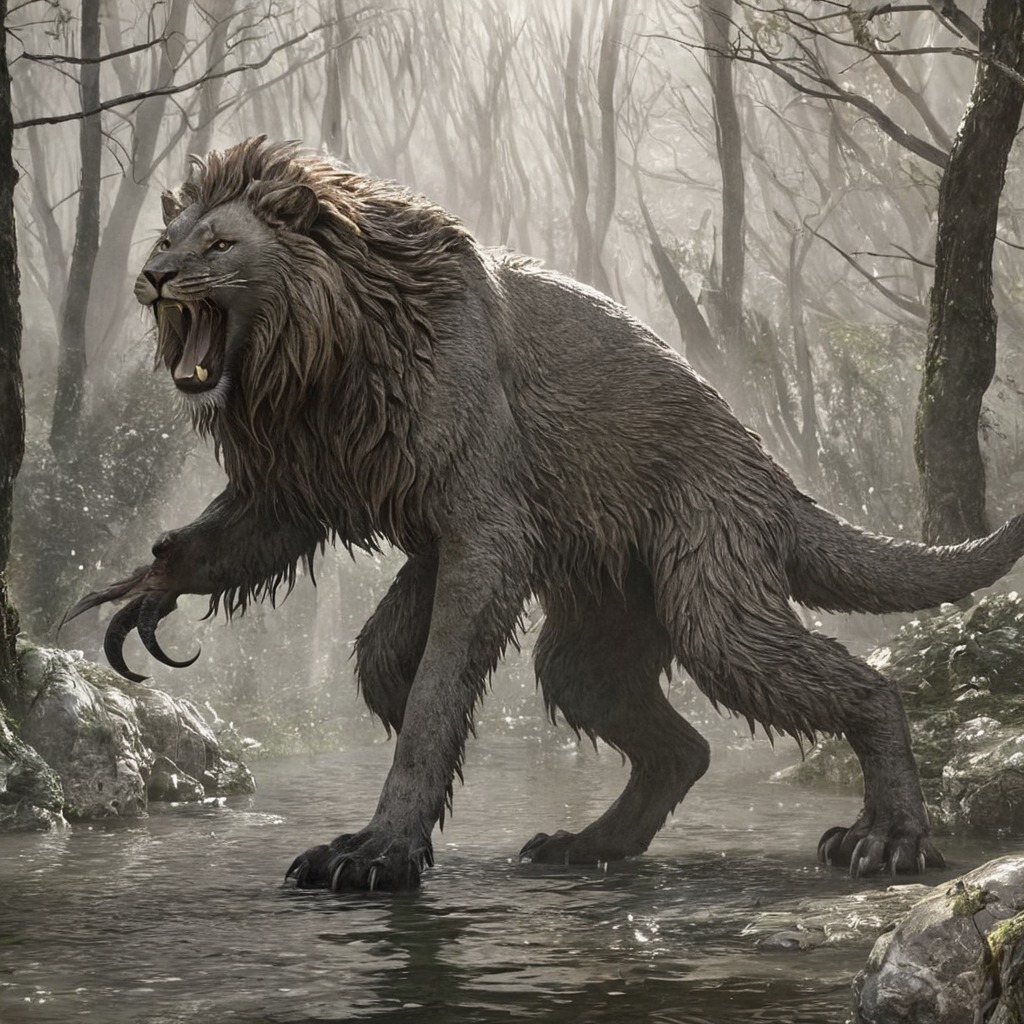 horror, monster, creature, creepy, werewolf, beast, dreamup, ai_art, creepycryptids