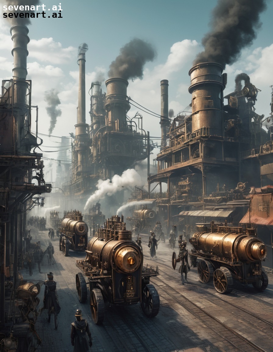 steampunk, army, machines, steam-powered, industrial