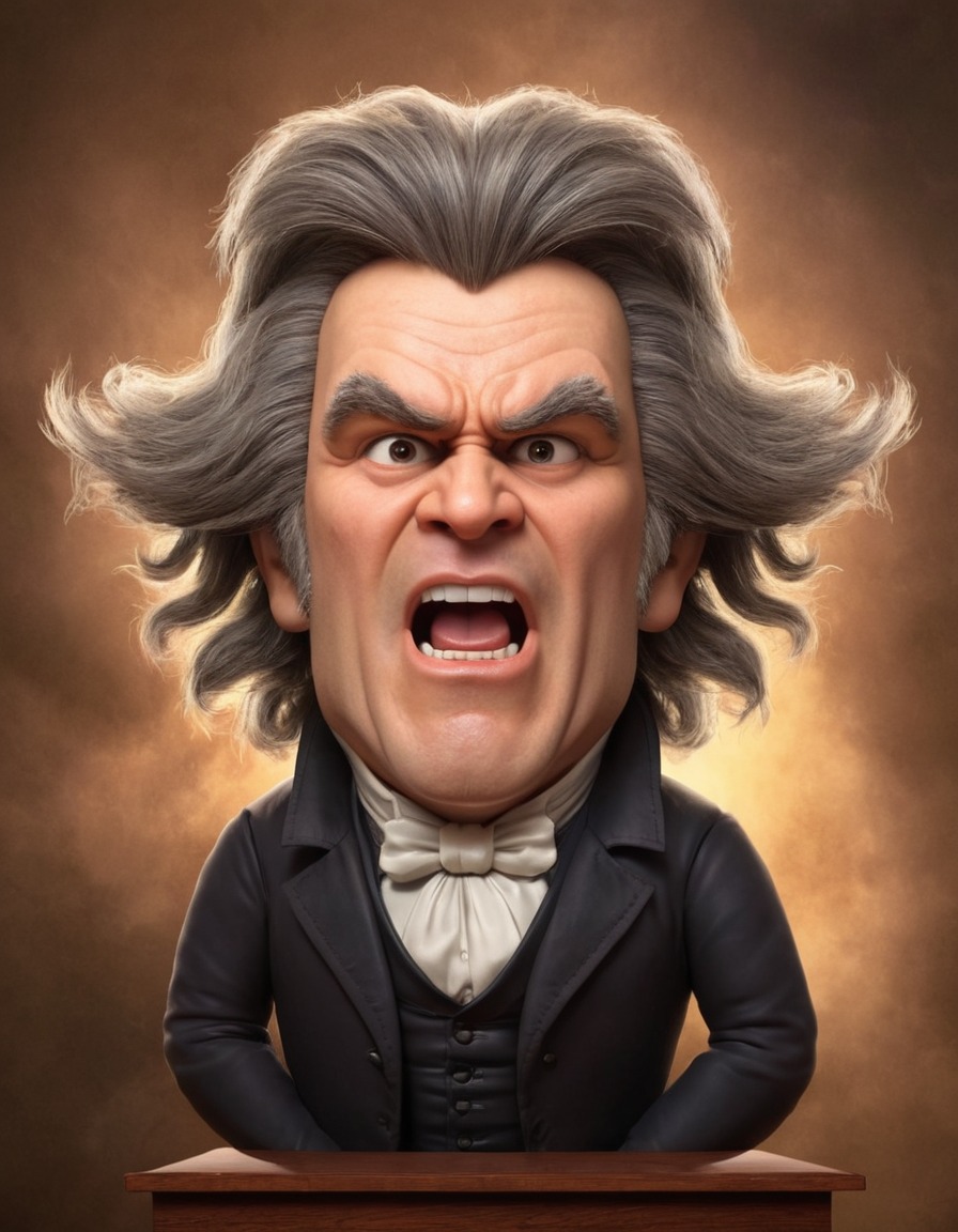 beethoven, caricature, humor, hearing loss, funny