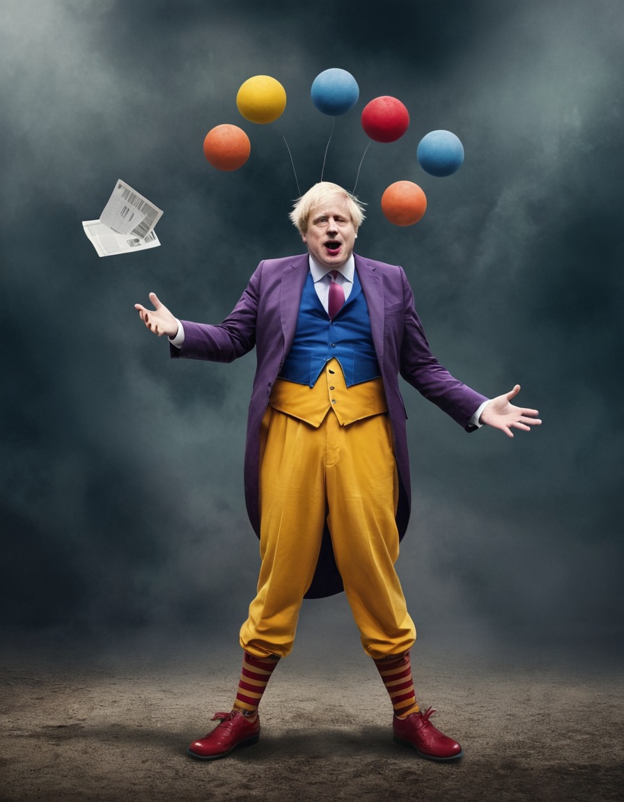 politics, uk, boris johnson, clown, juggling, fun