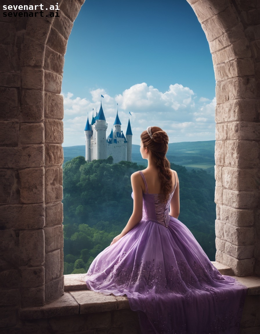 castle, tower, princess, longing, window, middle ages