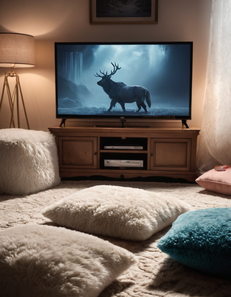 living room, cozy, home decor, movie night, home, interior