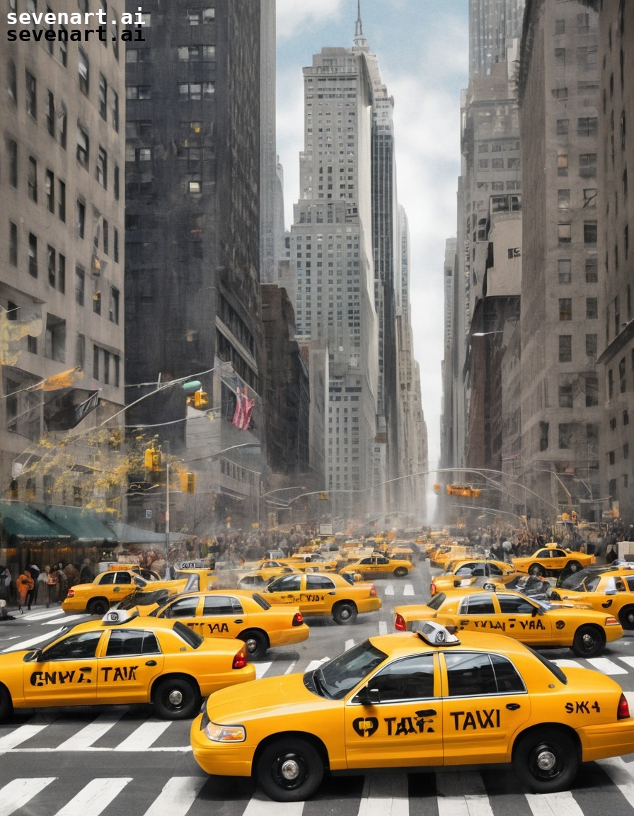 city life, new york city, taxis, skyscrapers, urban landscape, usa