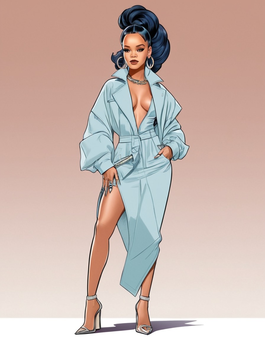 rihanna, fashion, singer, illustration