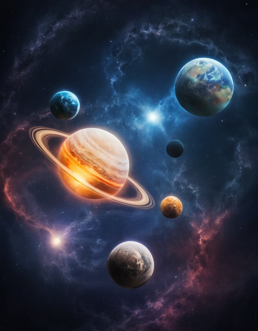 space, celestial, planets, moons, astronomy, stars