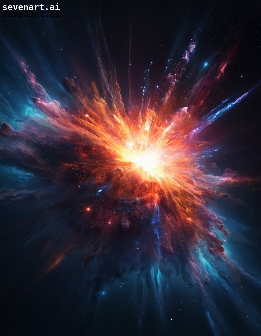 space, supernova, explosion, cosmic, colors, stars