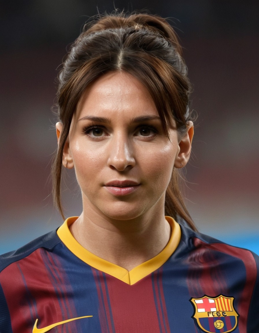 lionel messi, soccer player, football, female athlete, transformation, gender role, femininity