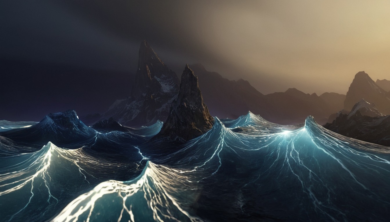 boat, blender, ocean, stormy, waves, aivazovsky