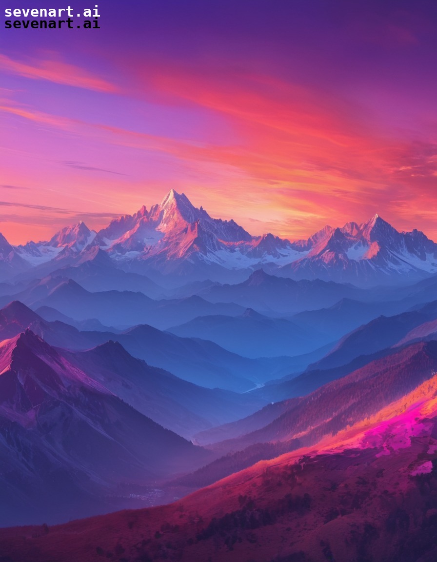 mountains, sunrise, sky, panorama, colorful