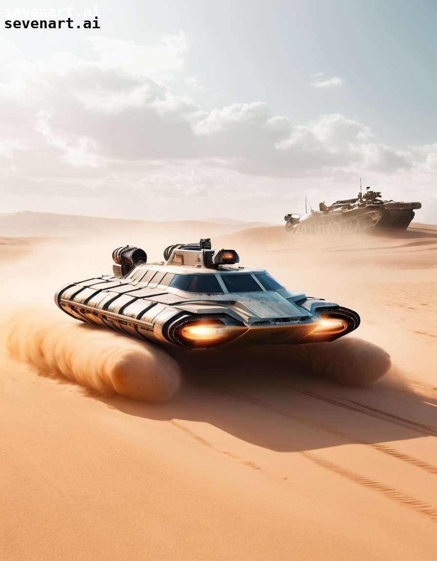 futuristic, hovercraft, speed, desert, technology, dune