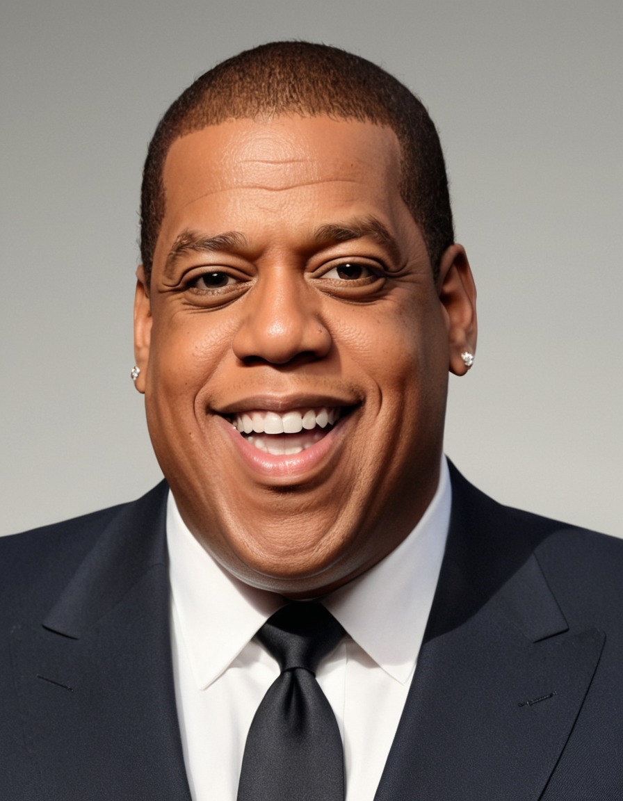 celebrity, caricature, parody, humorous, jay-z, overweight, fat