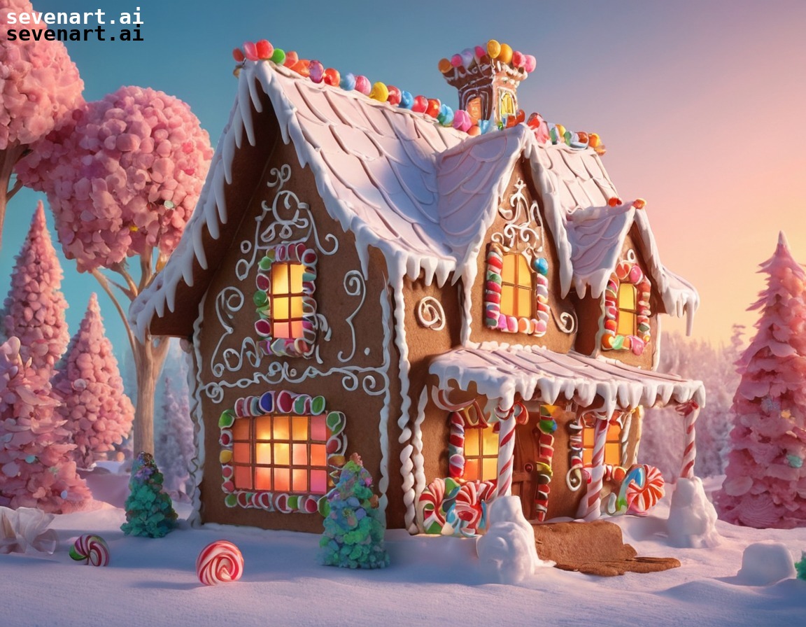 gingerbread house, fairytale, candy, icing, delicious, house, home